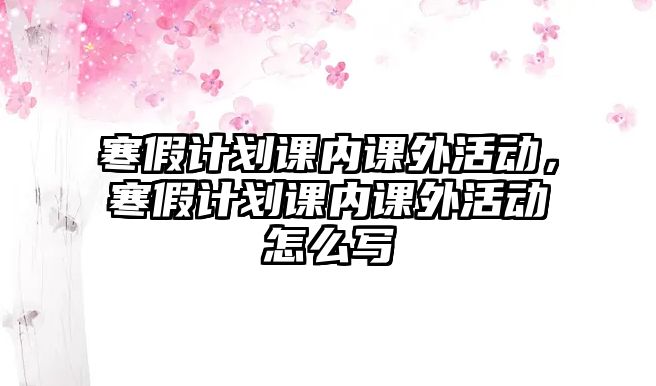寒假計(jì)劃課內(nèi)課外活動(dòng)，寒假計(jì)劃課內(nèi)課外活動(dòng)怎么寫
