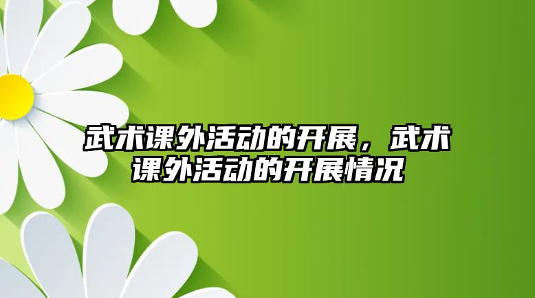 武術(shù)課外活動(dòng)的開(kāi)展，武術(shù)課外活動(dòng)的開(kāi)展情況
