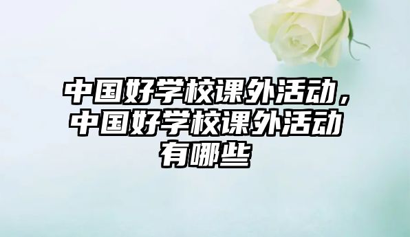 中國好學校課外活動，中國好學校課外活動有哪些