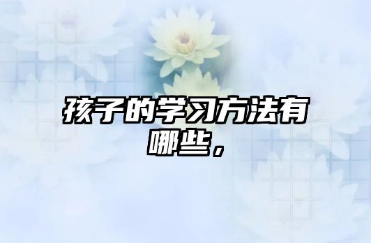 孩子的學(xué)習(xí)方法有哪些，