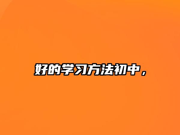 好的學(xué)習(xí)方法初中，